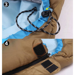 Outdoor Camping Envelope Sleeping Bag Thermal Tent Hiking Winter Single -12°C - blue