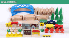 Wooden Train Table Tracks Children Pretend Play Set Toy Kids Toddlers Thomas 60s