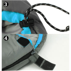 Double Camping Envelope Twin Sleeping Bag Thermal Tent Hiking Winter -15° C - blue
