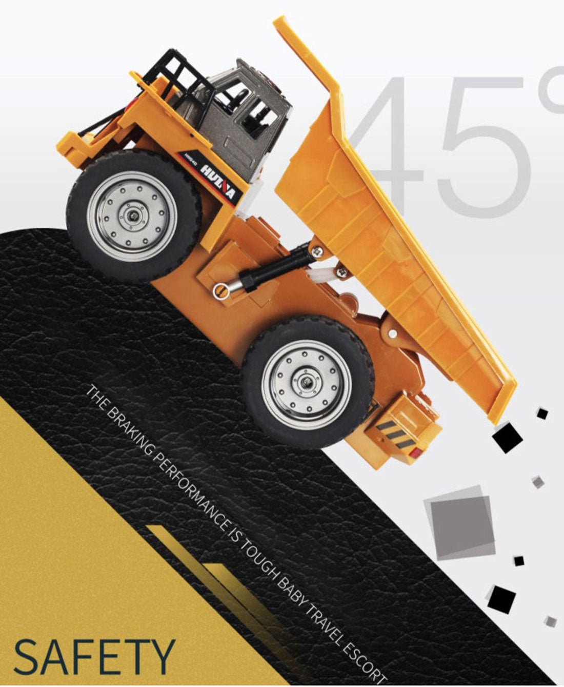 HUINA 2.4G RC 6 Channel 1:18 Alloy Remote Control Dump Truck Loader Toy Car Engineering Kids