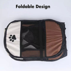 8 Panel Pet Dog Cat Crate Play Pen Bags Kennel Portable Tent Playpen Puppy Cage Medium Brown