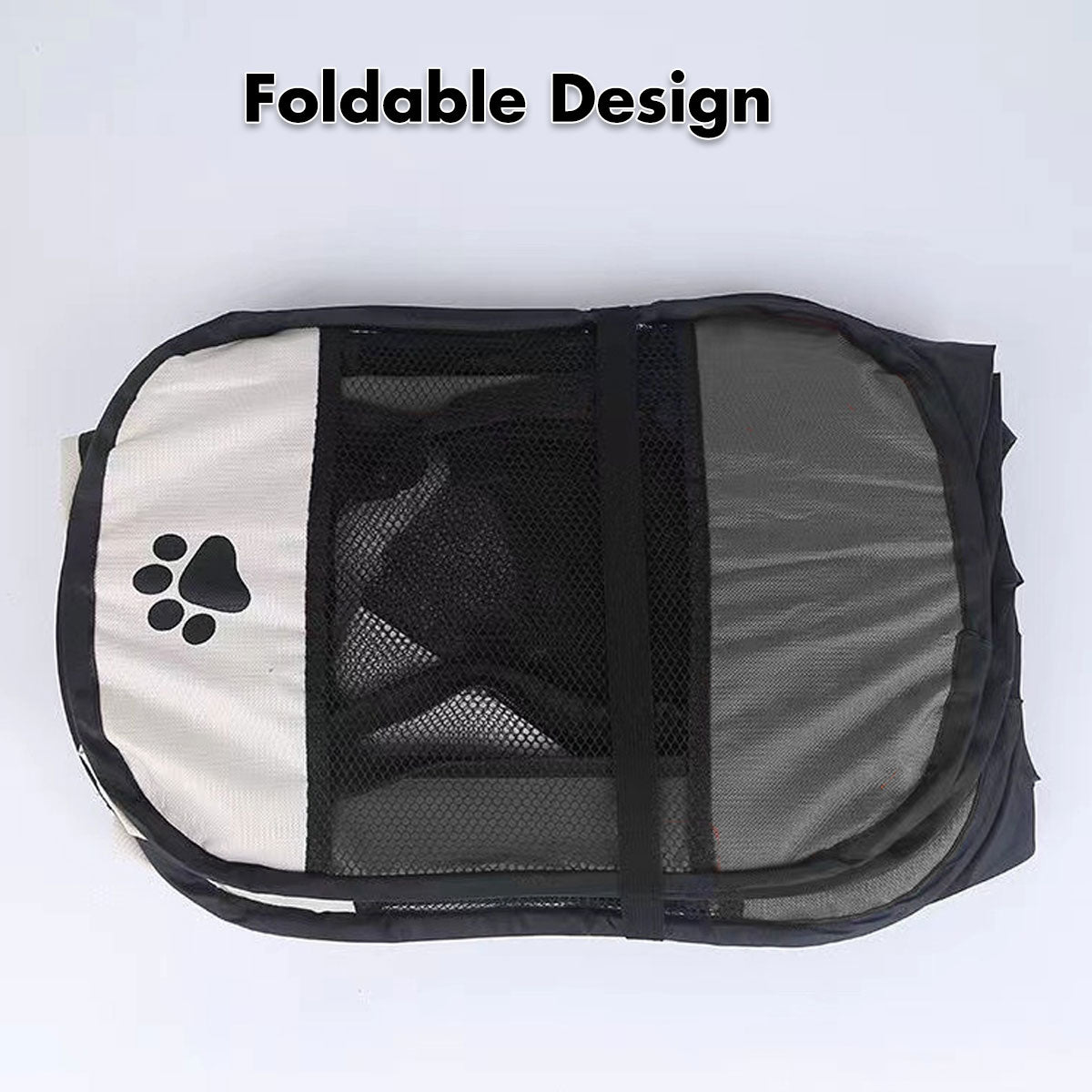 8 Panel Pet Dog Cat Crate Play Pen Bags Kennel Portable Tent Playpen Puppy Cage - grey