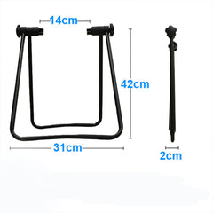 Foldable Bike Wheel Hub Display Stand Floor Storage Rack Bicycle Repair Tune-Up