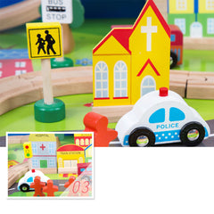 Wooden Train Table Children Pretend Play Set Toy Kids Toddlers Thomas The Tank