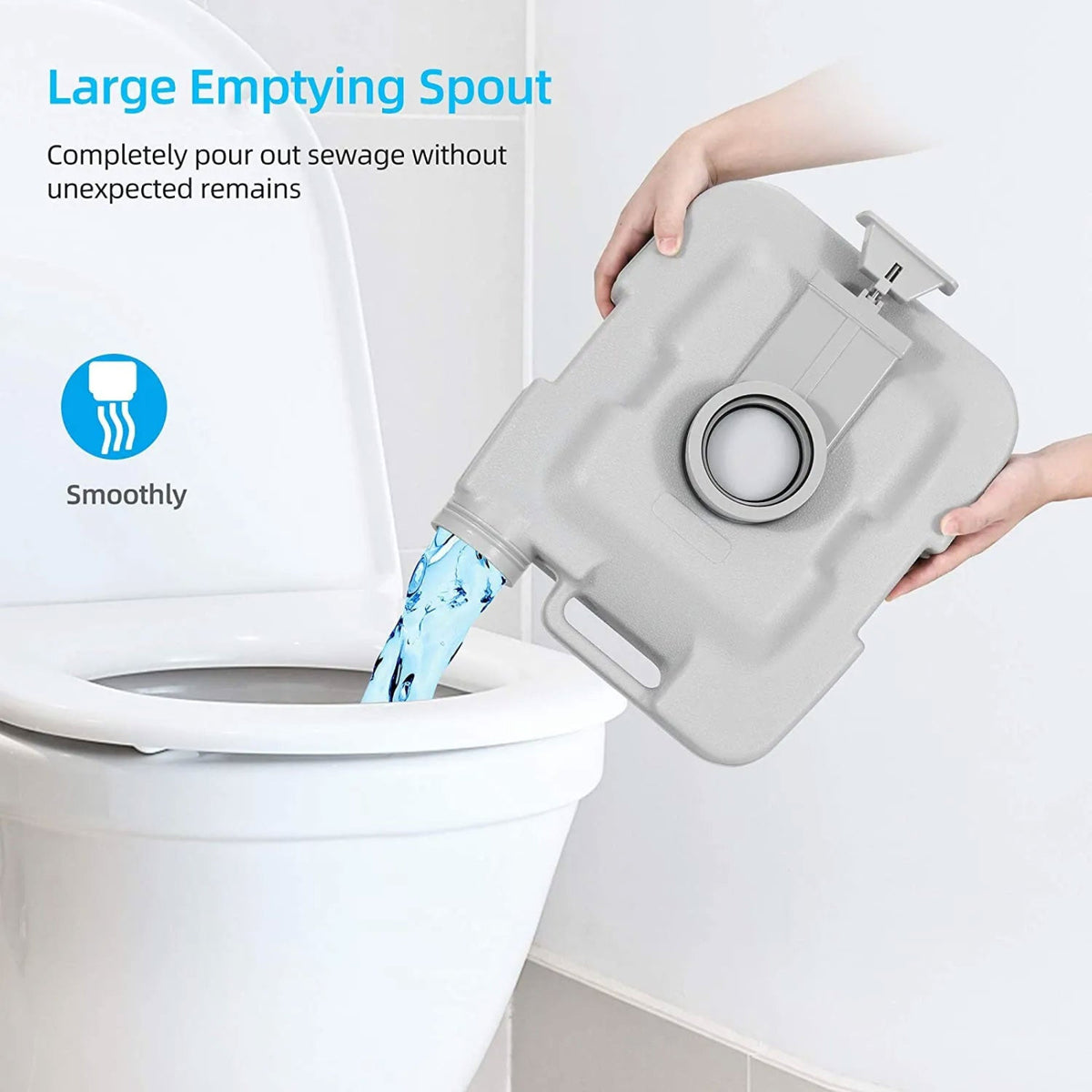 20L Outdoor Portable Camping Travel Toilet Flushable Potty Caravan Boating Bag