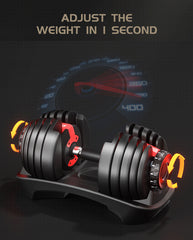 24kg Adjustable Dumbbell Dumbbells Set Weight Plates Home Gym Fitness Exercise Equipment OP