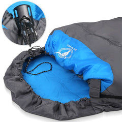 Double Camping Envelope Twin Sleeping Bags Thermal Hiking Summer Compact - blue