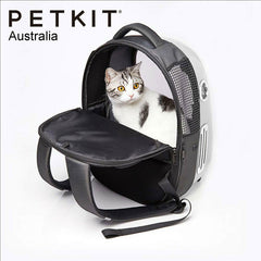 PETKIT Auto Air Fresh Cat Kitten Puppy Lamp Fan Capsule Carrier Backpack Travel - white