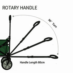 Foldable Collapsible Wagon Cart Garden Beach Outdoor Shopping Trolley Camping Brake - Green