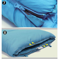 Double Camping Envelope Twin Sleeping Bag Thermal Tent Hiking Winter -10° C - blue
