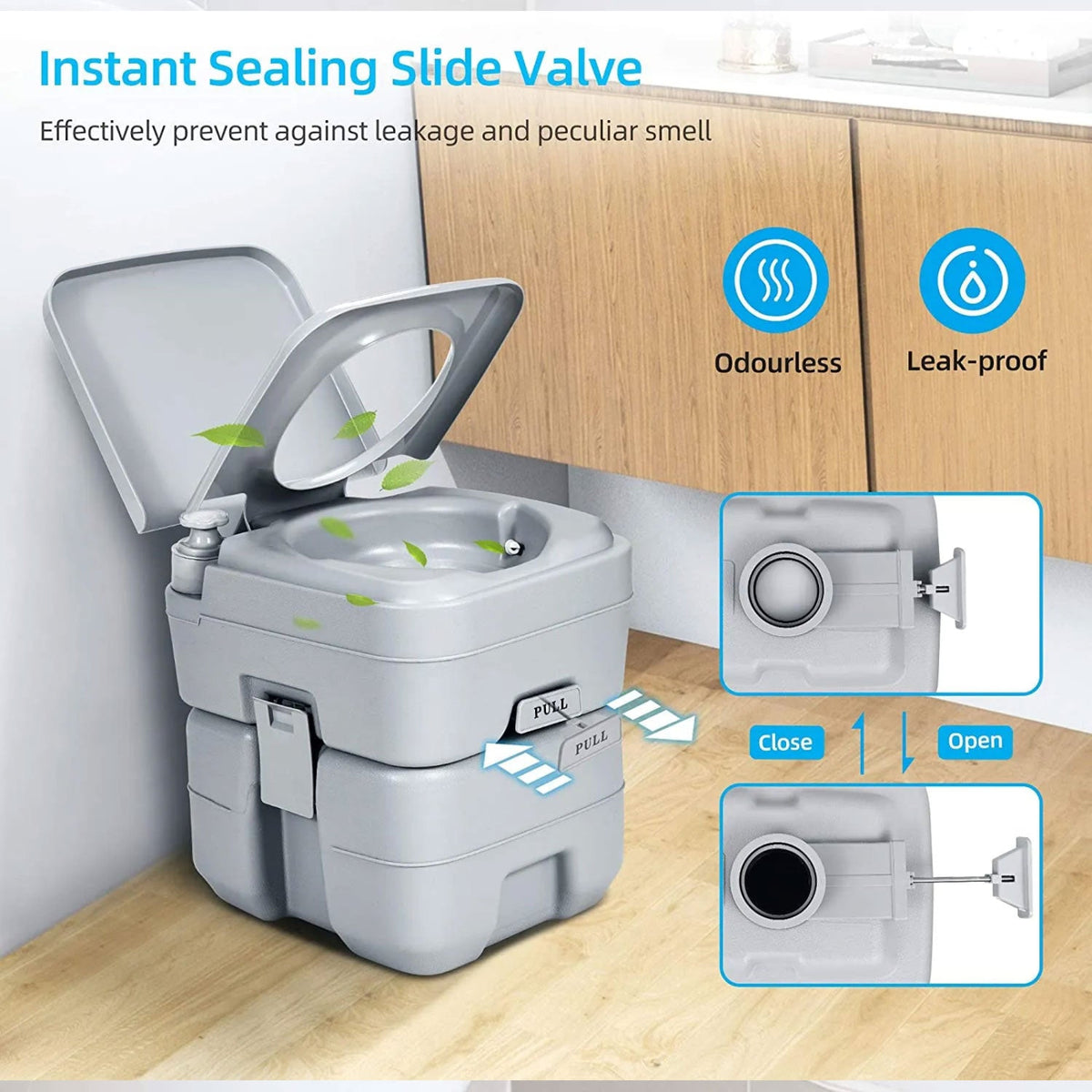 20L Outdoor Portable Camping Travel Toilet Flushable Potty Caravan Boating Bag