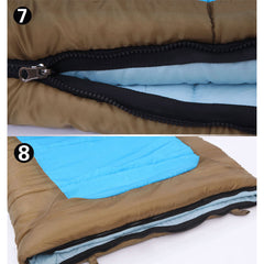 Outdoor Camping Envelope Sleeping Bag Thermal Tent Hiking Winter Single -12°C - blue