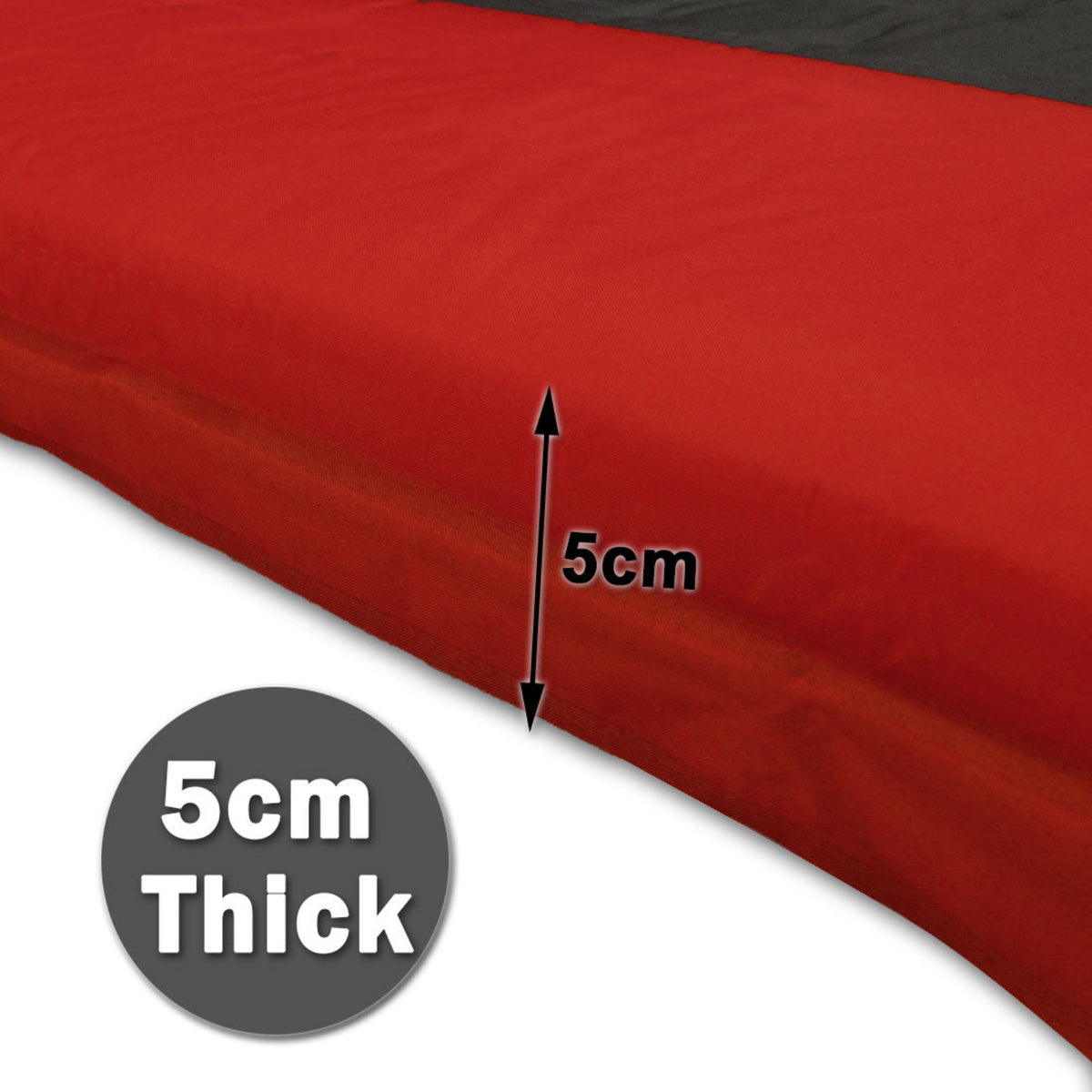 Double Self Inflating Mattress Sleeping Mat Air Bed Camping Hiking Joinable - red