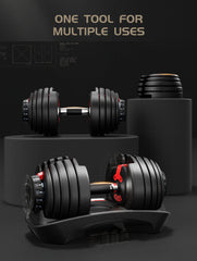 24kg Adjustable Dumbbell Dumbbells Set Weight Plates Home Gym Fitness Exercise Equipment OP