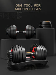 24kg Adjustable Dumbbell Dumbbells Set Weight Plates Home Gym Fitness Exercise Equipment OP