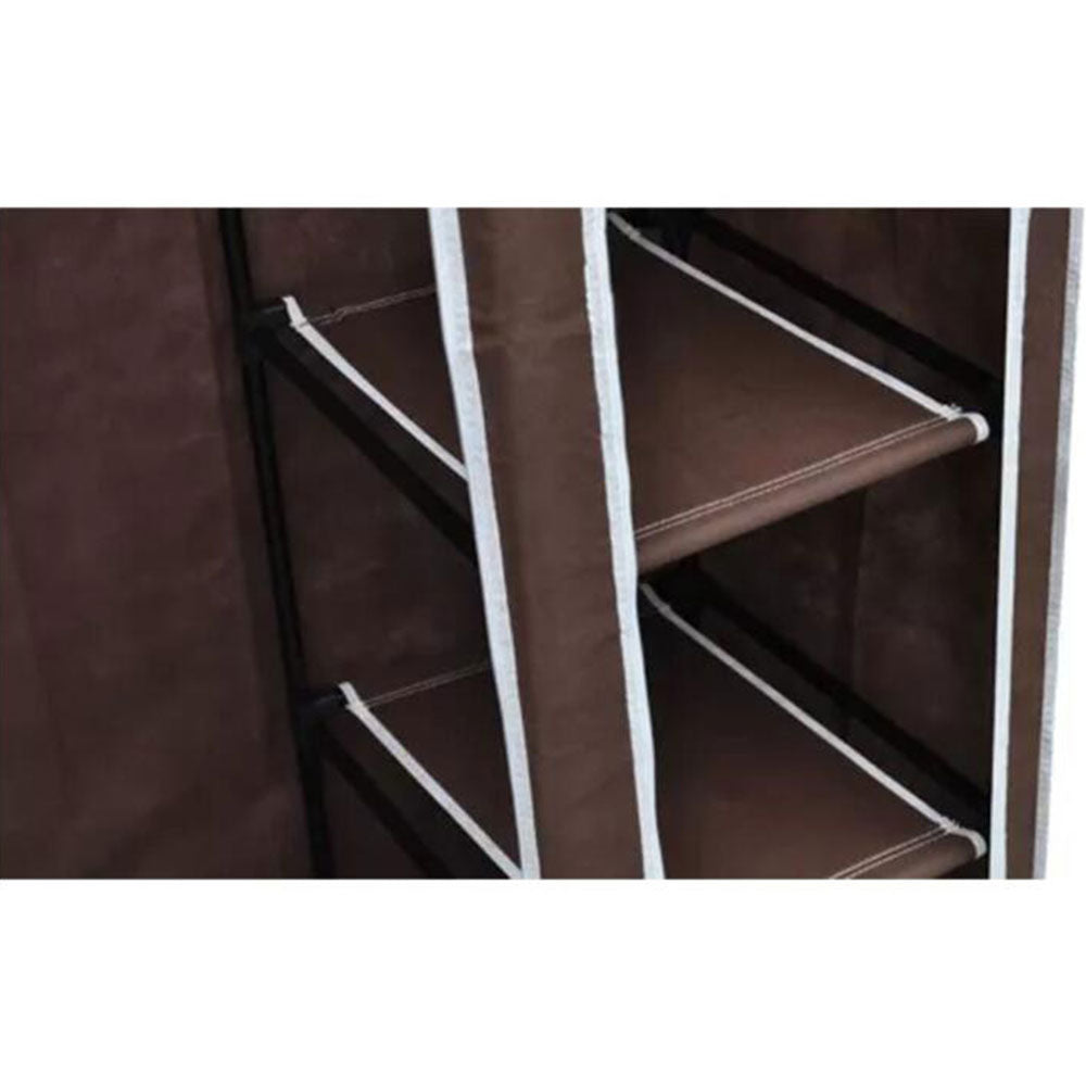 5 Shelves Brand New Easy to assemble Portable Wardrobe - brown