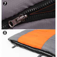 Double Camping Envelope Twin Sleeping Bag Thermal Tent Hiking Winter -15° C - orange