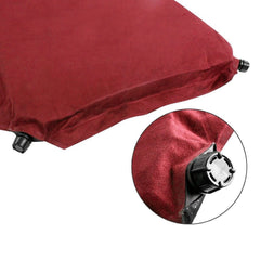 Self Inflating Mattress Sleeping Suede Mat Air Bed Camping Camp Hiking Joinable - red