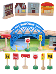 Wooden Train Table Tracks Children Pretend Play Set Toy Kids Toddlers Thomas 60s