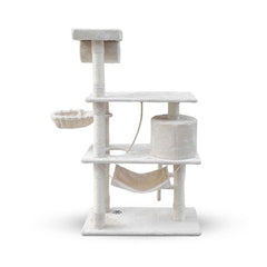 158cm Cat Tree Scratching Post Scratcher Pole Gym Toy House Furniture Multilevel - beige