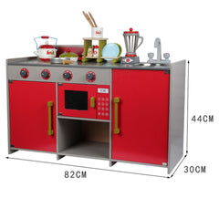 Wooden Kids Kitchen Pretend Play Set Toy Toddler Children Cooking Home Cookware
