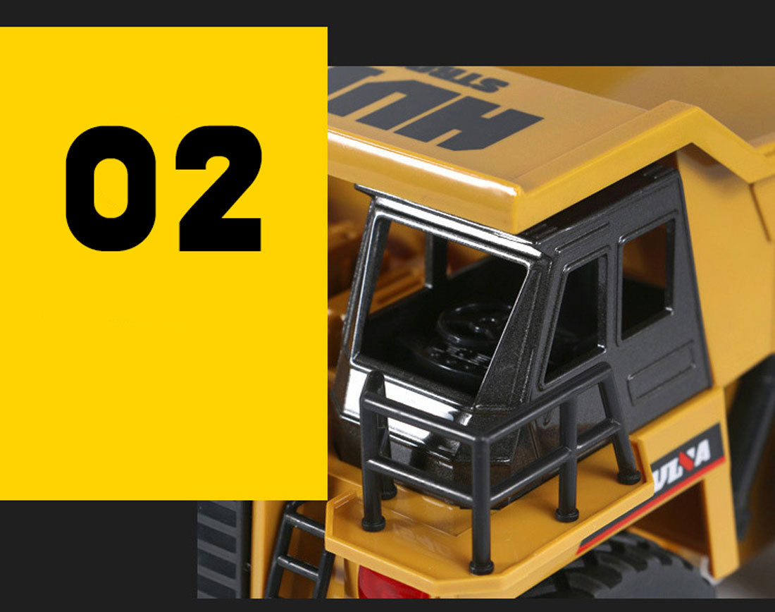 HUINA 2.4G RC 6 Channel 1:18 Alloy Remote Control Dump Truck Loader Toy Car Engineering Kids