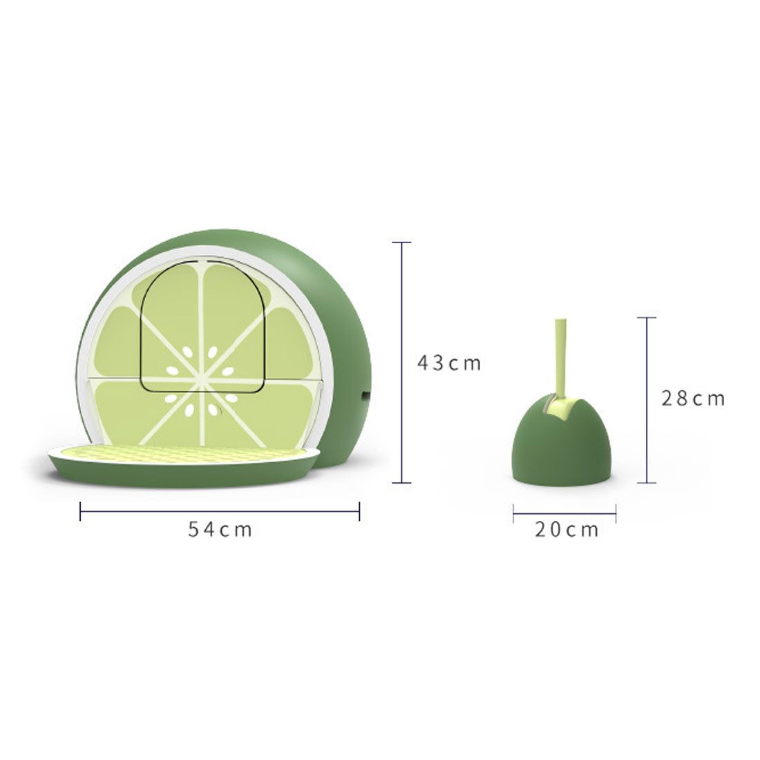 Vetreska Fruity Portable Cat Kitty Toilet Litter Box Tray House Lid Scoop Set Lime
