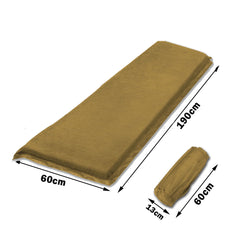 Self Inflating Mattress Sleeping Suede Mat Air Bed Camping Camp Hiking Joinable - beige