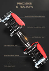 24kg Adjustable Dumbbell Dumbbells Set Weight Plates Home Gym Fitness Exercise Equipment