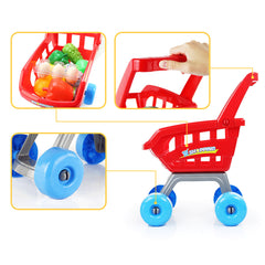 Kids Supermarket Store Food Pretend Role Play Set Cash Shopping Trolley Toys