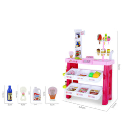 Kids Supermarket Pretend Play Ice cream Dessert Shop Toys Set Scanner Register