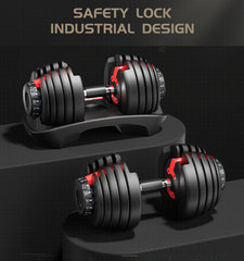 2x 24kg Adjustable Dumbbell Dumbbells Set Weight Plates Home Gym Fitness Exercise Equipment