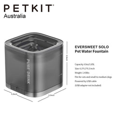 Petkit Eversweet Solo Pet Dog Cat Smart Water Dispenser Drinking Fountain feeder Bowl Ultra-Silent - grey