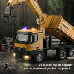 Huina RC Timber Grab Dumper Truck Lift Hoist 1/14 Construction Vehicle Kids Toy