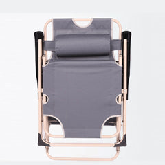 Reclining Sun Beach Deck Lounge Chair Outdoor Folding Camping Fishing Arm Rest - grey