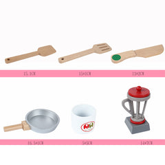 Wooden Kids Kitchen Pretend Play Set Toy Toddler Children Cooking Home Cookware