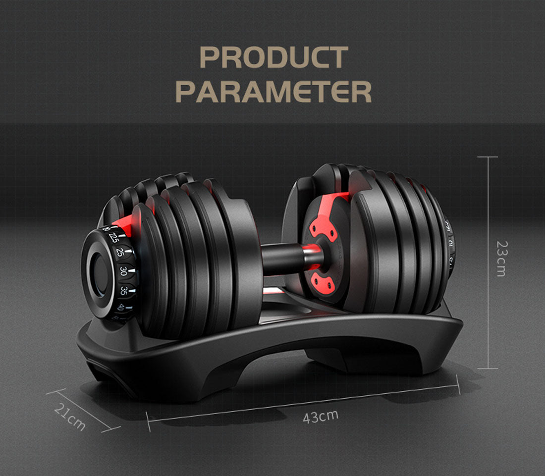 24kg Adjustable Dumbbell Dumbbells Set Weight Plates Home Gym Fitness Exercise Equipment OP
