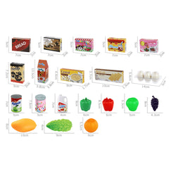 Kids Supermarket Store Food Pretend Role Play Set Cash Shopping Trolley Toys