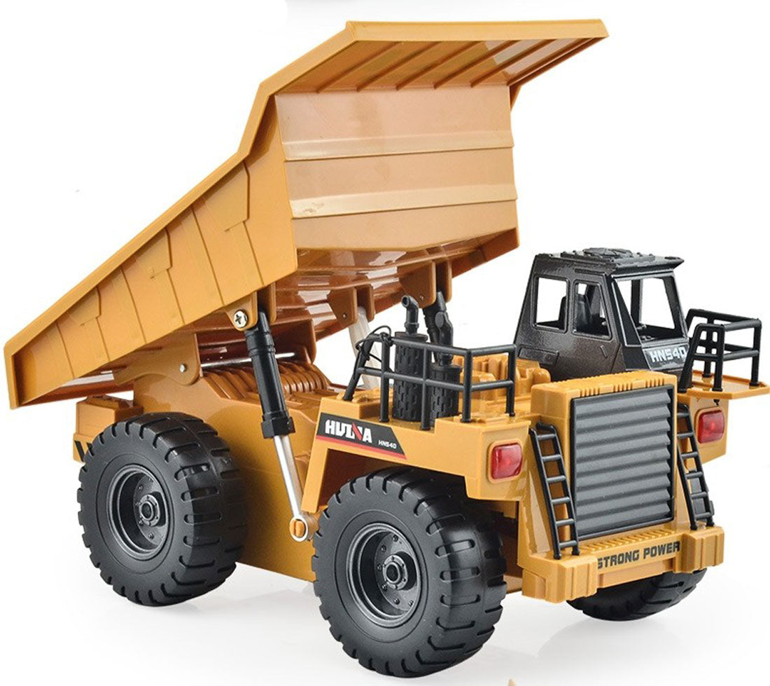HUINA 2.4G RC 6 Channel 1:18 Alloy Remote Control Dump Truck Loader Toy Car Engineering Kids