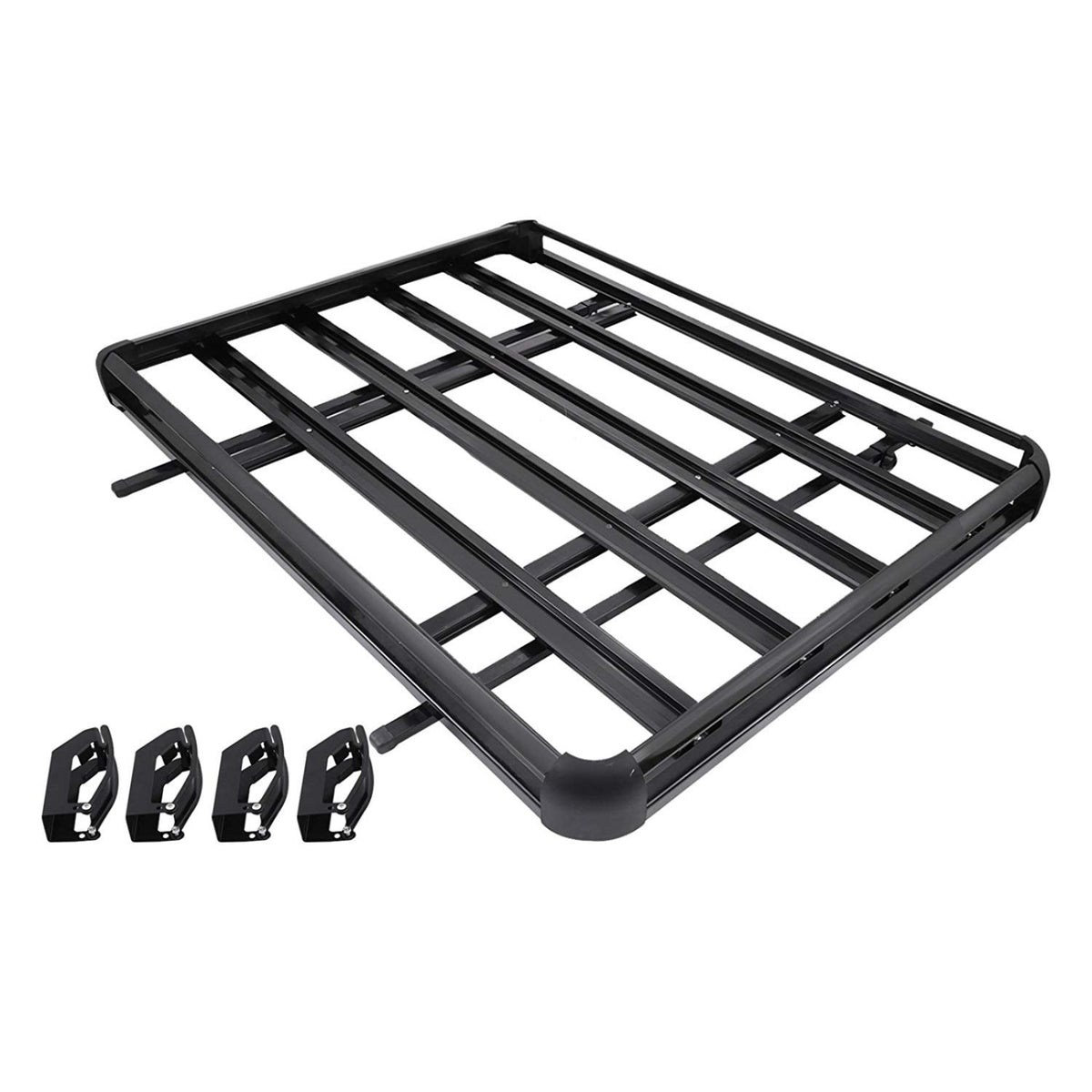 1.27M Aluminium Alloy Car 4WD 4x4 Roof Rack Basket Cargo Luggage Carrier Box Bar Black