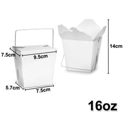 Bulk Packs 50 pcs White Noodle Box Pail With Metal Wire Handle