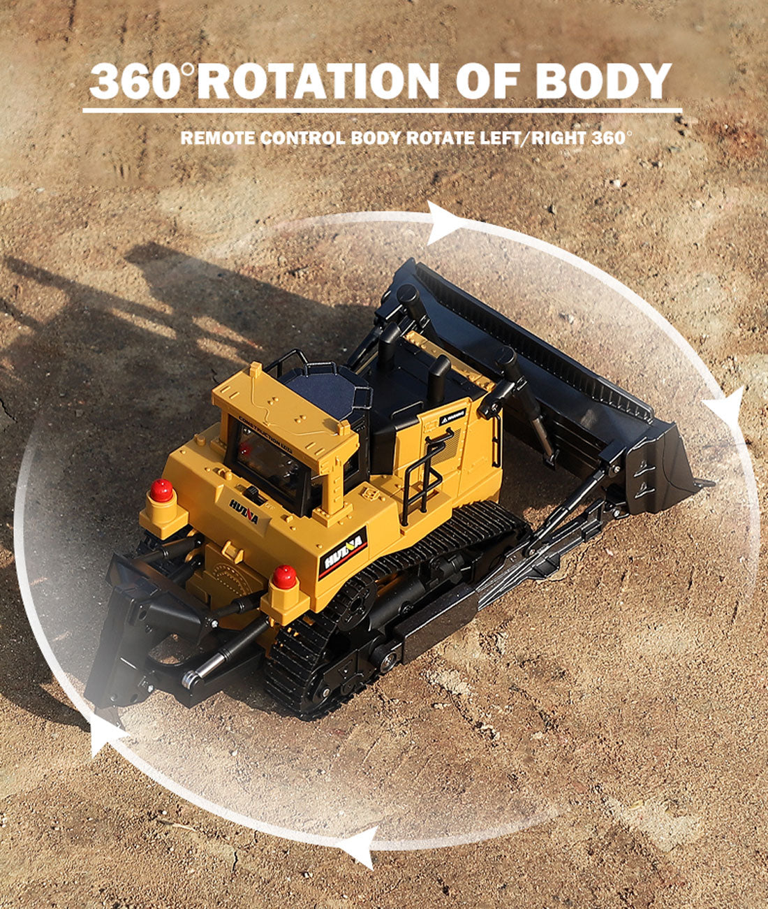 Huina Alloy 1:16 RC Bulldozer Excavator Toy Playset Vehicles Car Model Toy Boys Kid
