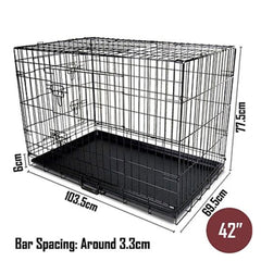 Collapsible Pet Dog Cage Wire Metal Crate Kennel Portable Puppy Cat Rabbit House