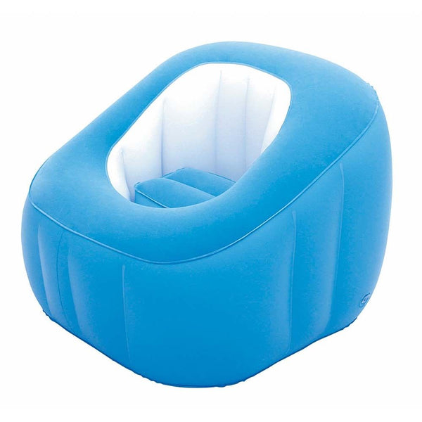 Bestway Cube Inflatable Air Chair Ottoman Indoor Outdoor - blue