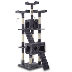 170cm Cat Tree Scratching Post Scratcher Pole Gym Toy House Furniture Multilevel - grey