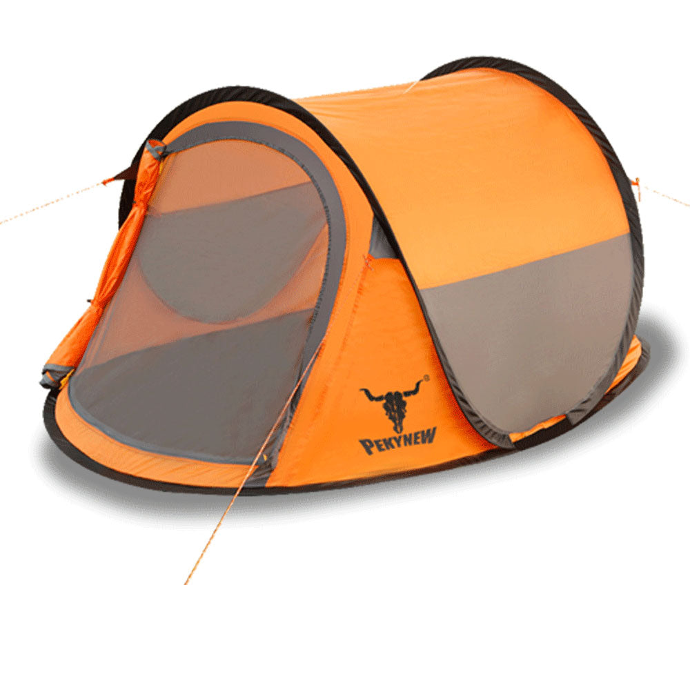 One Touch Easy Set Up Pop Up Instant 2 Person Tent UV Protect Antomatic - orange