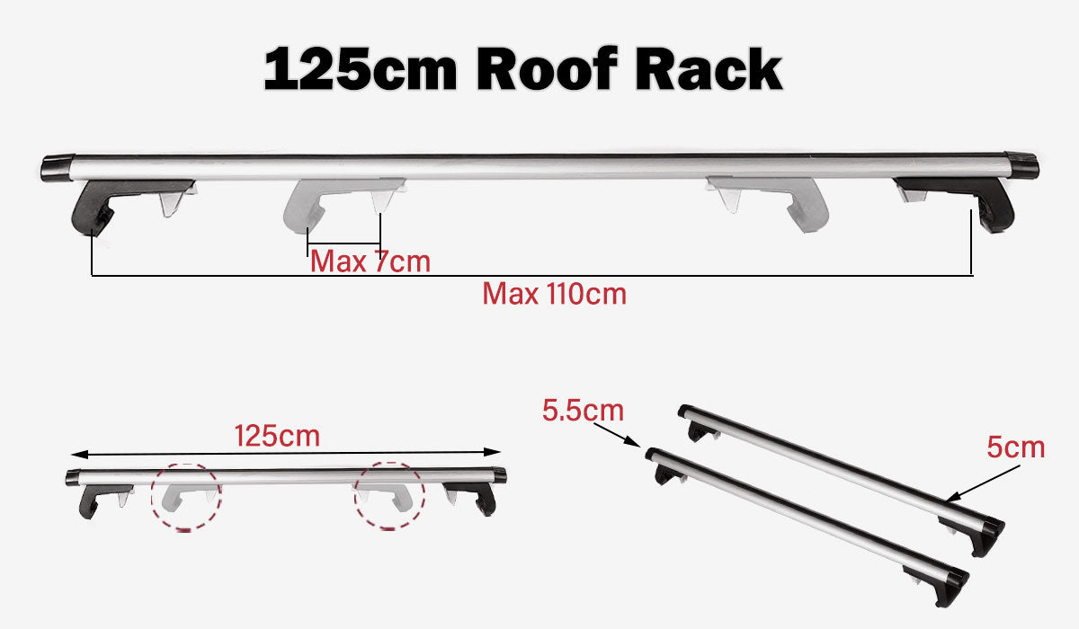 Universal Adjustable Aluminum Alloy Aero Car Roof Rack Cross Bars Carrier Lockable