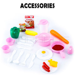 Kids Children Pretend Role Play Toys Mini Chef Kitchen Utensils Food Cooking Set