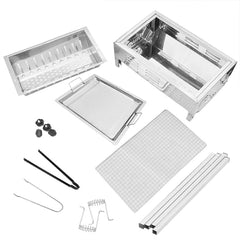 Stainless Steel Portable Outdoor BBQ Barbecue Grill Set Charcoal Kebab Picnic Camping Sets Medium