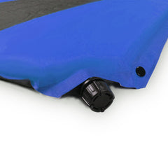 Self Inflating Mattress Sleeping Pad Mat Air Bed Camping Camp Hiking Joinable - blue